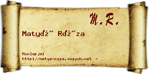 Matyé Róza névjegykártya